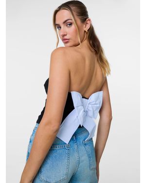 Pink Vanilla Bandeau Bow Back Top - Blue
