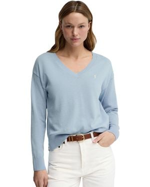 POLO CLUB V-Neck Jumper Pullover18 - Blue