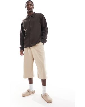 SELECTED Oversized Jersey Shirt - Brown