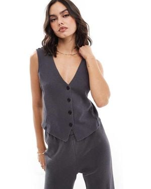 Pieces Structured Jersey Waistcoat Co-Ord - Blue