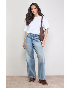 Oasis Straight Leg Western Look Jean - Blue