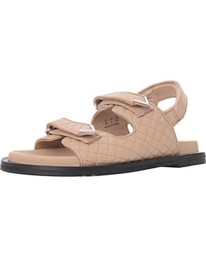ASRA Sojo Quilted Chunky Grandad Sandals - Natural