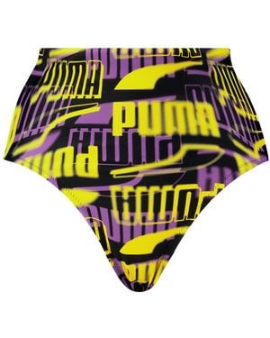 PUMA Abstract High Waist Bikini Bottoms - Geel