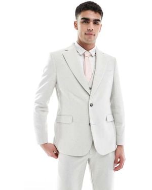 ASOS Slim Suit Jacket Wool Blend - White