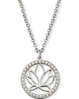 Engelsrufer Ern-Lotus-Zi Ladies Lotus Necklace Sterling - Metallic