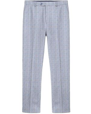 Lambretta George Prince Of Wales Check Suit Trousers - Blue