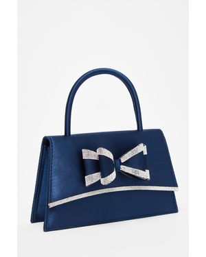 Quiz Diamante Bow Bag - Blue