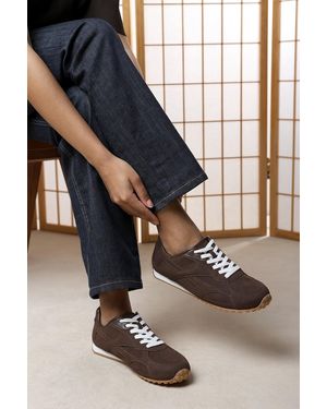 Where's That From Marleigh Suede Retro Runner Trainer - Brown