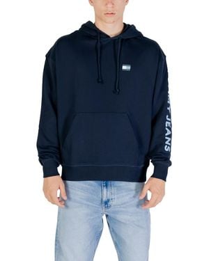 Tommy Hilfiger Printed Hooded Sweatshirt With Front Pockets - Blue