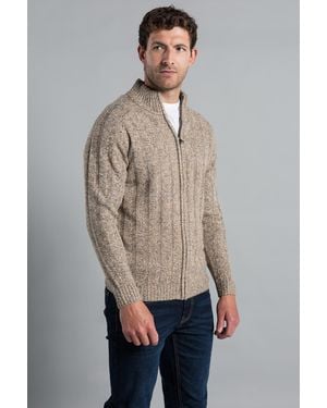 Kensington Eastside Ribbed Zip-Up Funnel Neck Cardigan - Grey