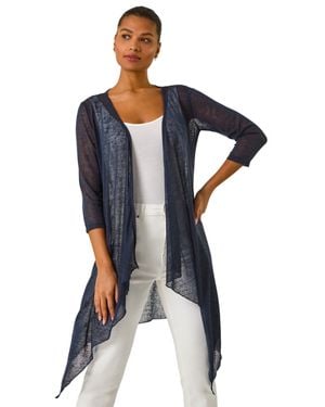 Roman Longline Waterfall Cardigan - Blue