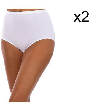 Playtex Pack-2 Crompesora Organic Bio Maxi P0Azl Knickers - White