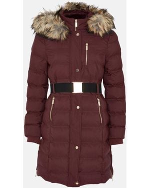 Oasis Premium Midi Belted Padded Jacket - Purple