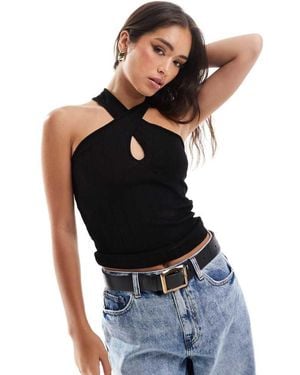 Vero Moda Jersey Twist Halter Top - Black