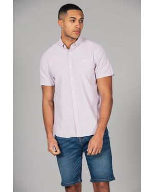 Tokyo Laundry Cotton Short Sleeved Button-Up Oxford Shirt - White