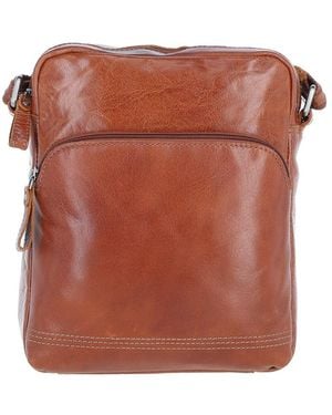 Ashwood Leather 'Bruno' Real Vintage Medium Flight Shoulder Bag - Brown