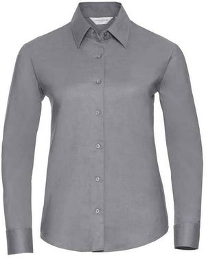 Russell Ladies Oxford Easy-Care Long-Sleeved Shirt - Grey