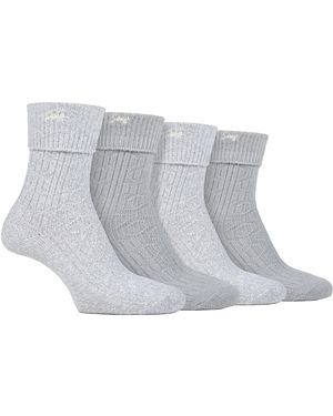 Jeep Ladies 4 Pack Super Soft Walking Boot Socks - Grey