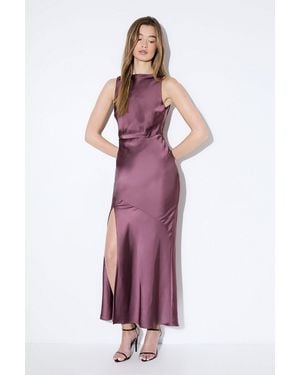 MissPap High Neck Cowl Back Bridesmaid Dress - Purple