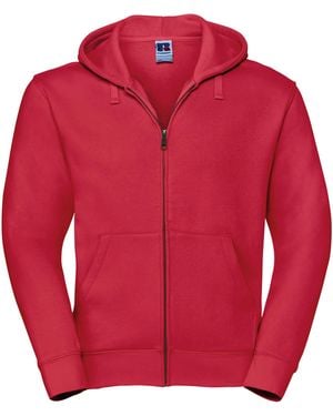 Russell Authentic Full Zip Hooded Sweatshirt Hoodie (Classic) - Red