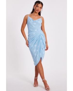 Quiz Petite Chiffon Floral Midi Dress - Blue