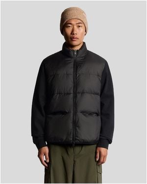 Lyle & Scott And Neck Hybrid Zip Through Jumper - Black