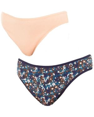 Playtex Pack-2 Perfect Comfort Knickers Made Of Elastic Cotton P0A8S For Comfortable And Adaptable Design For - Blue