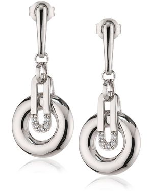 Orphelia 925 Sterling Drop Earrings - Metallic