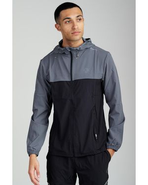 Foray Zip Through Multi Tonal Hooded Sports Jacket - Blue