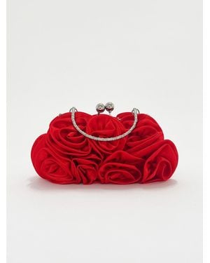 SVNX 3D Rose Clutch Bag - Red