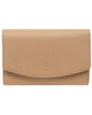 NiNa Amora 'Paloma' Latte Leather Purse - Natural