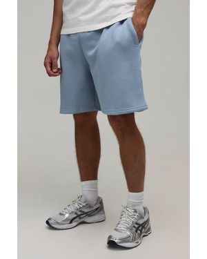 BoohooMAN Baggy Drop Crotch Mid Length Short - Blue