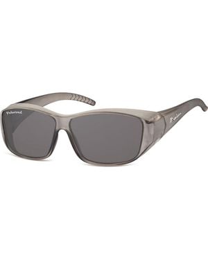 Montana Rectangle Fit Over Matte Smoke Polarized Fo4 - Grey