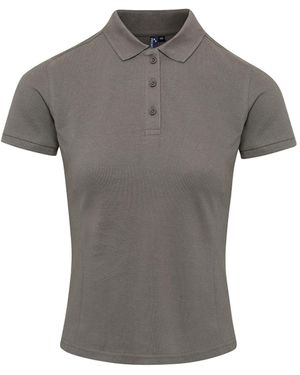 PREMIER Ladies Coolchecker Plus Piqu Polo With Coolplus (Dark) - Grey