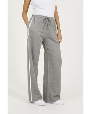 Brave Soul Side Stripe Wide Leg Joggers - Grey