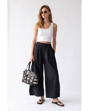 MixRay Wide-Leg Tencel Ankle-Length Trousers - White