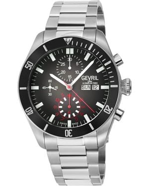 Gevril Yorkville Chronograph 48620B Swiss Automatic Eta 7750 Watch - Grey