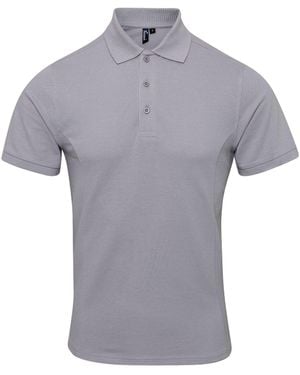 PREMIER Coolchecker Plus Pique Polo With Coolplus - Grey