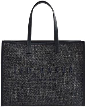 Ted Baker Tweekon Tweed Extra Large Icon Tas - Zwart