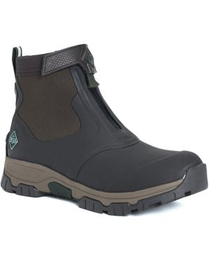 Muck Boot Muck Laarzen Apex Mid Ritssluiting Rubber Donkerbruin Wellington Laarzen - Zwart