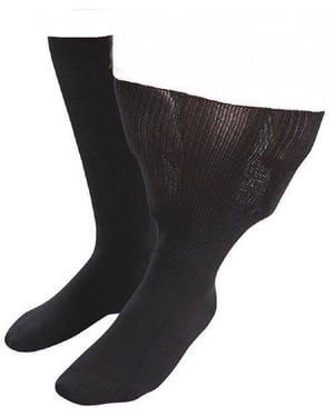 IOMI 1 Pack Extra Wide Loose Fit Cotton Oedema Socks For Swollen Ankles - Black