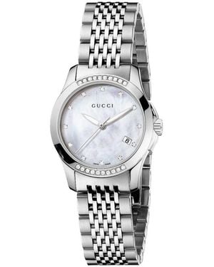 Gucci Ya126510 G-Timeless Mother Of Pearl Ladies Watch - Metallic