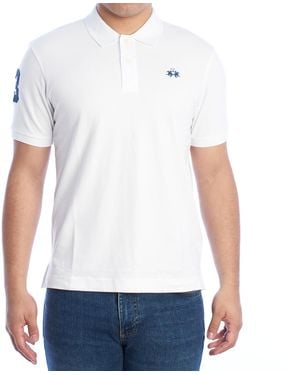 La Martina Ymp300-Pk001 Slim Fit Short Sleeve Polo Shirt - White