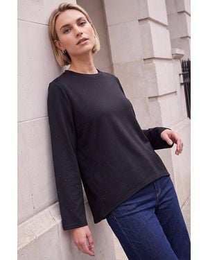 Roman Sparkle Textured Stretch Top - Blue