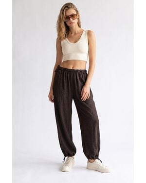 MixRay Tencel Straight-Leg Trousers - Black