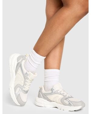 Boohoo Contrast Chunky Sports Trainers - White