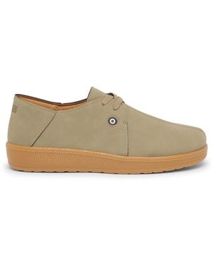 Lambretta Panda Canvas Low Top Trainers - Natural
