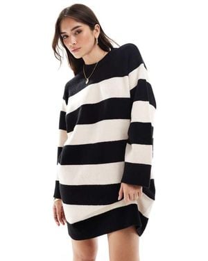 ASOS Crew Neck Mini Dress With Wide Cuff - White