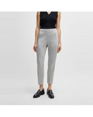 BOSS Tilunara Solid Patterned Slim Chinos - Grey
