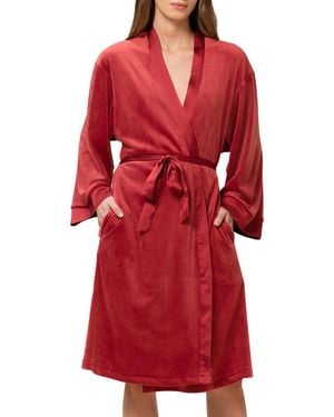 Triumph Dressing Gowns Velour Robe - Red